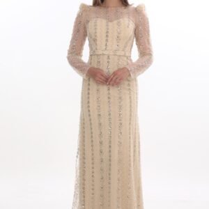 Boncuklu Balık Abiye – Uzun Kollu (Kayık Yaka) - Görsel 2