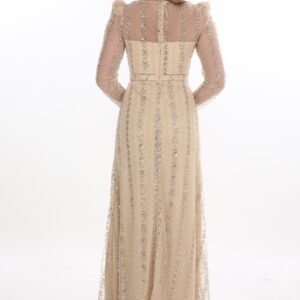 Boncuklu Balık Abiye – Uzun Kollu (Kayık Yaka) - Görsel 5