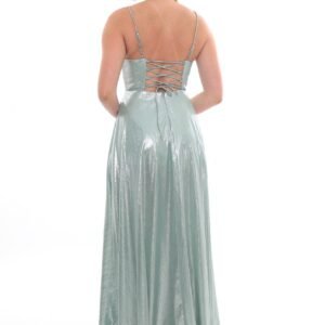 Parlak Yırtmaçlı Abiye – Degaje Askılı - Görsel 3