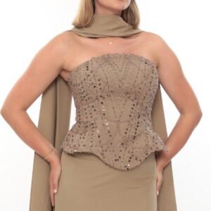 Straplez Balık Abiye – Sırt Bağcıklı - Görsel 2