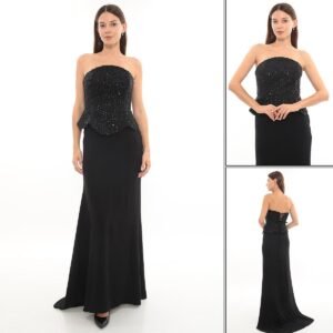 Straplez Balık Abiye – Sırt Bağcıklı - Görsel 5