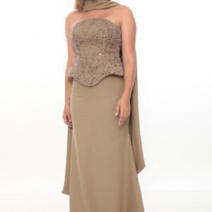 Straplez Balık Abiye – Sırt Bağcıklı - Görsel 1