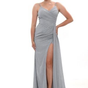 Simli Aller Detaylı Abiye – V Yaka - Görsel 1