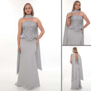 Straplez Balık Abiye – Sırt Bağcıklı - Görsel 6